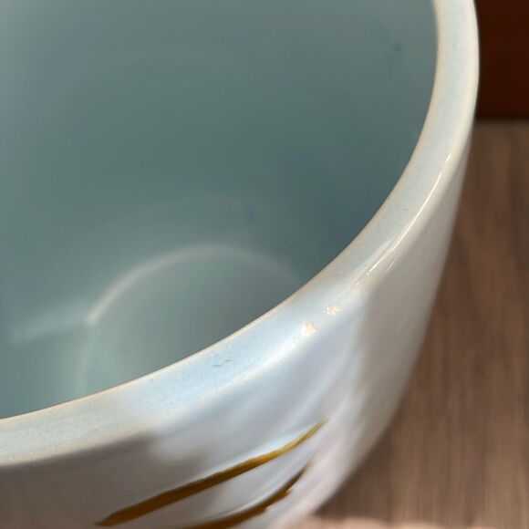 Blue Face Planter with Gold Accents 6inches - Picture 5 of 9